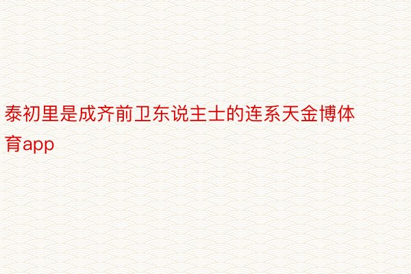 泰初里是成齐前卫东说主士的连系天金博体育app