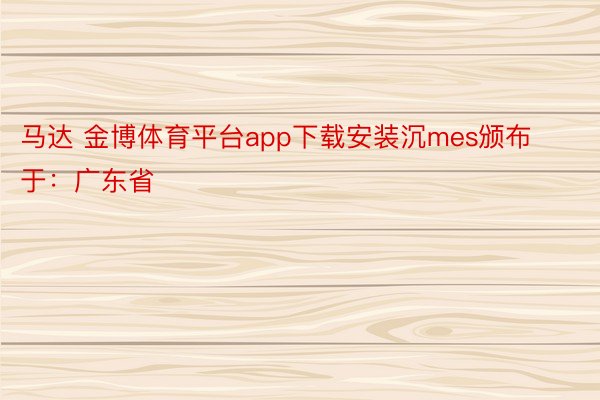 马达 金博体育平台app下载安装沉mes颁布于：广东省