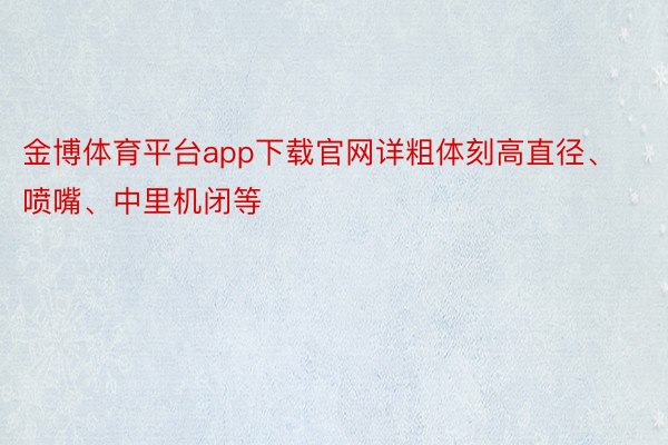 金博体育平台app下载官网详粗体刻高直径、喷嘴、中里机闭等