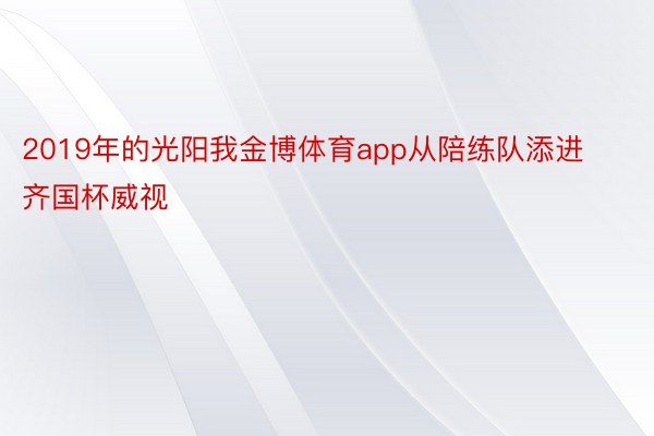 2019年的光阳我金博体育app从陪练队添进齐国杯威视